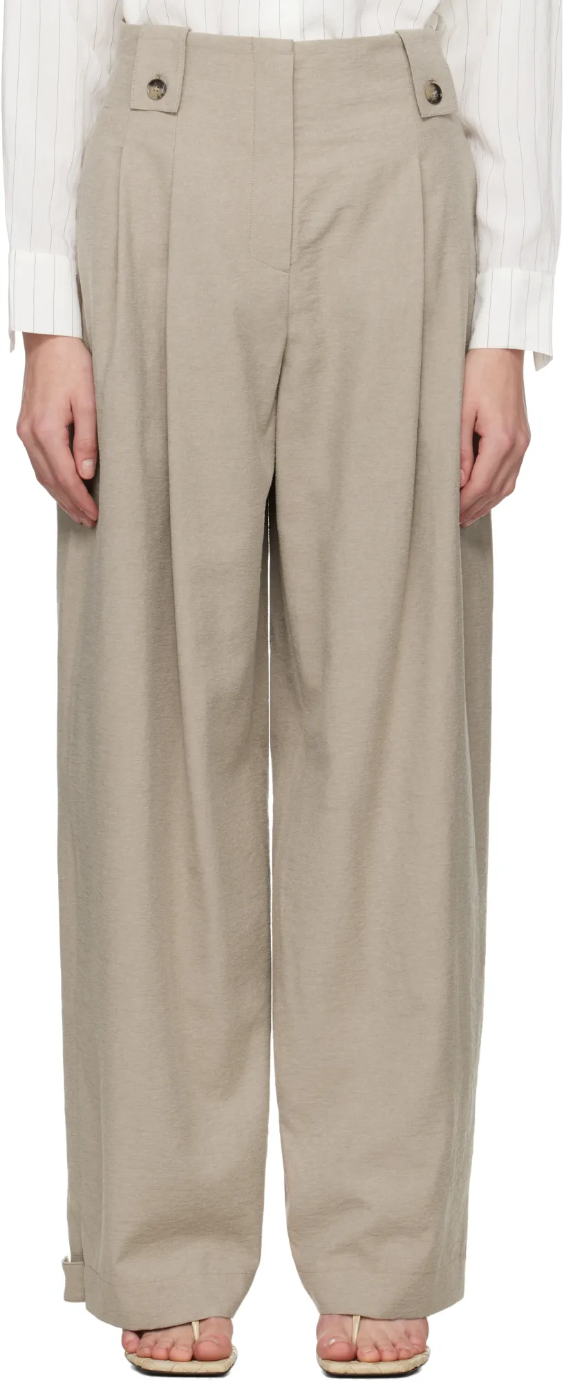 Pleated Wide-Leg Trousers