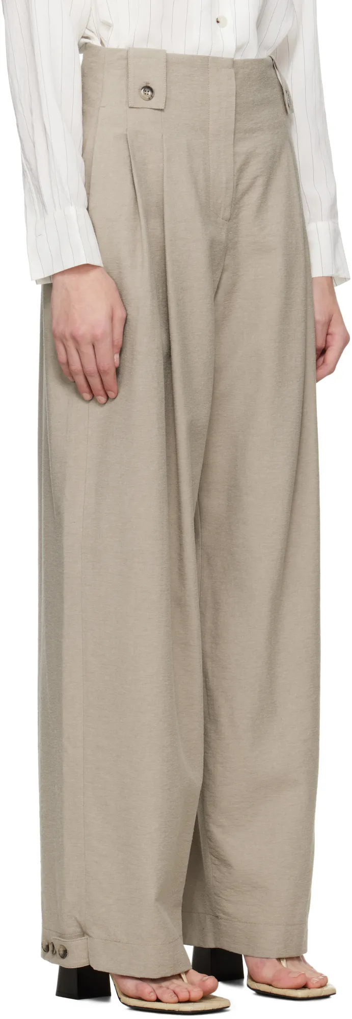 Pleated Wide-Leg Trousers