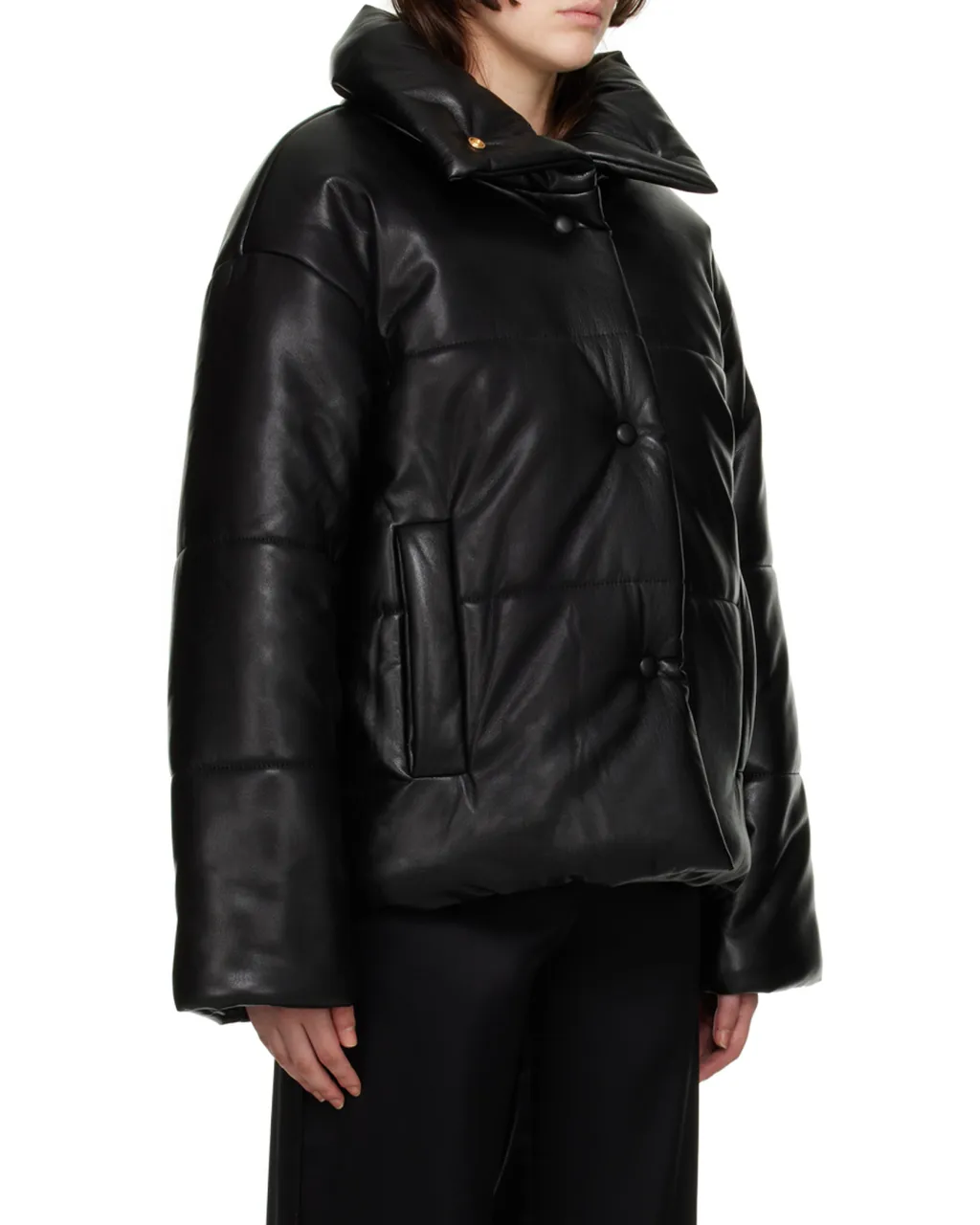 Hide High-Neck Puffer Jacket