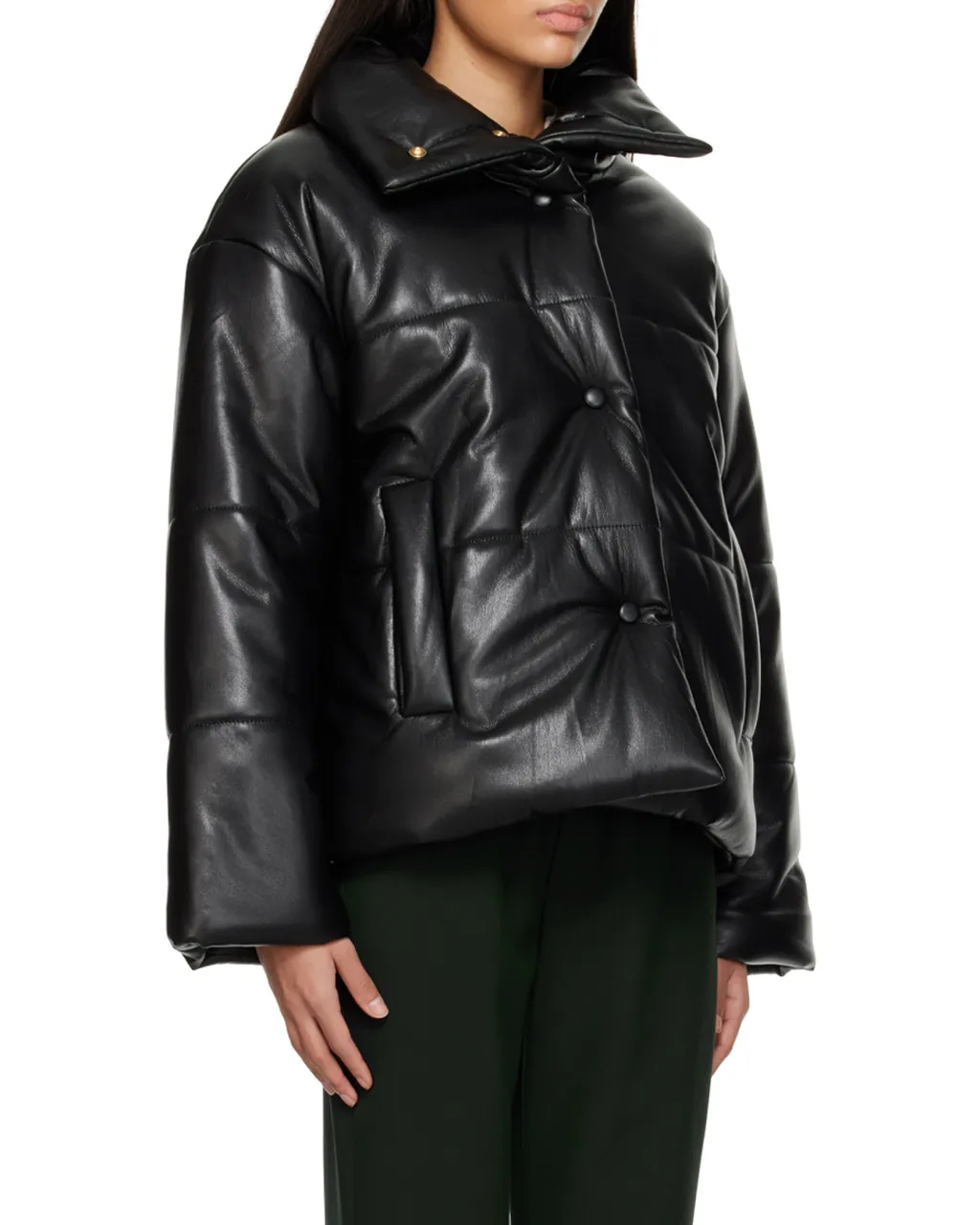 Hide High-Neck Puffer Jacket