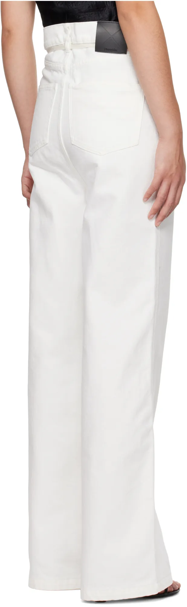 Tied-Waist Wide-Leg Jeans