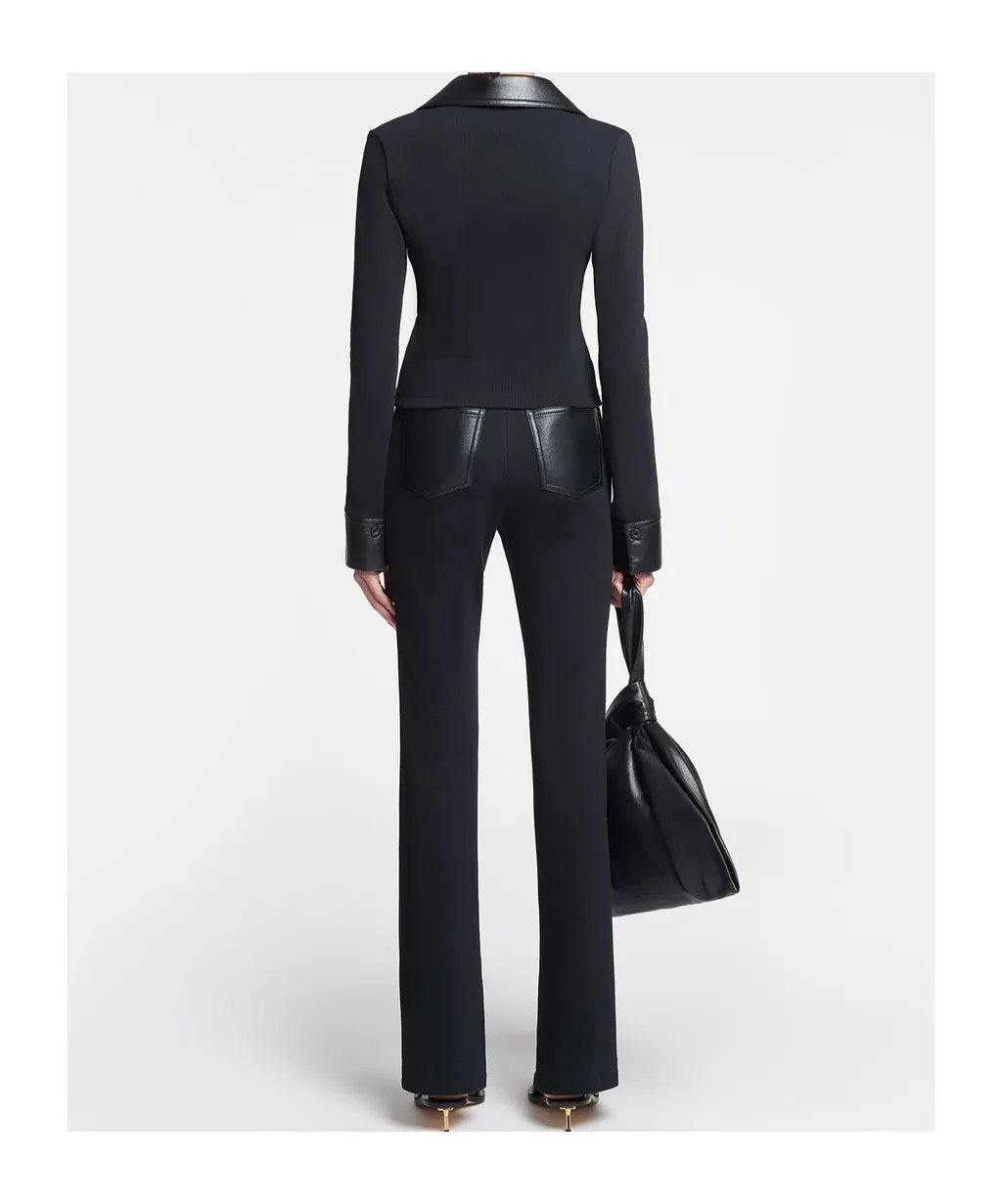 Slim-Leg Fine-Ribbed Trousers