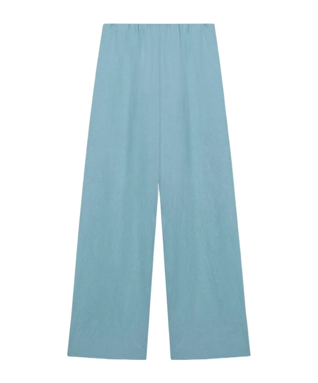Straight-Leg Satin Trousers