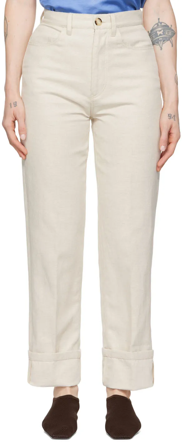 High-Waisted Straight-Leg Trousers