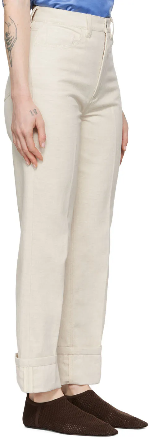 High-Waisted Straight-Leg Trousers