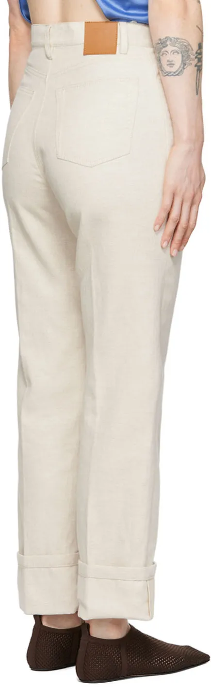 High-Waisted Straight-Leg Trousers