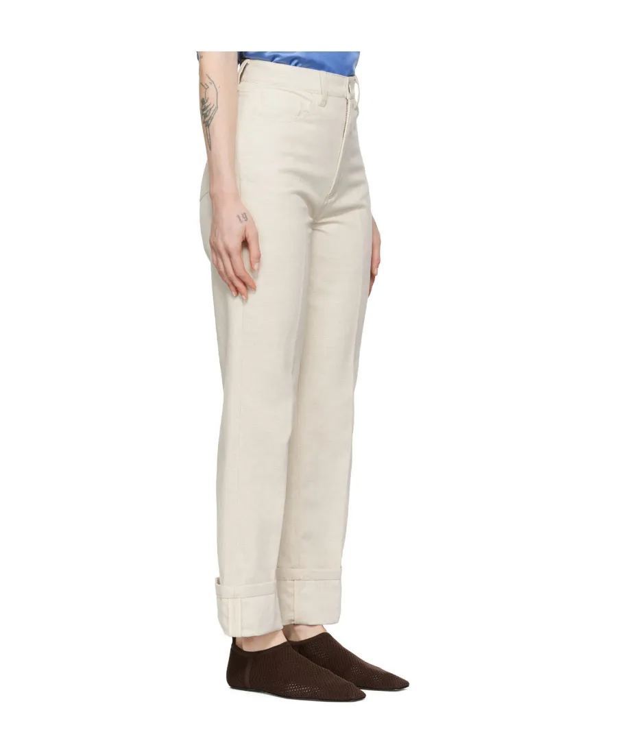 High-Waisted Straight-Leg Trousers