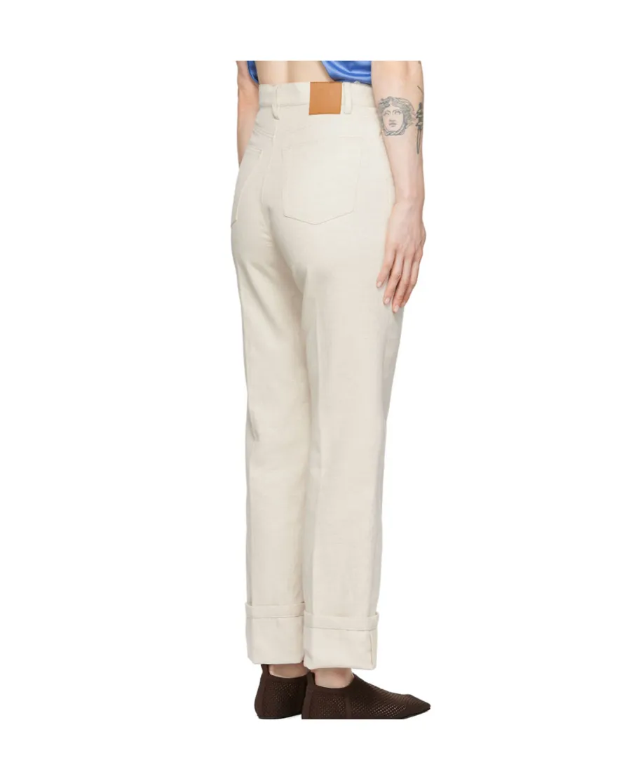 High-Waisted Straight-Leg Trousers