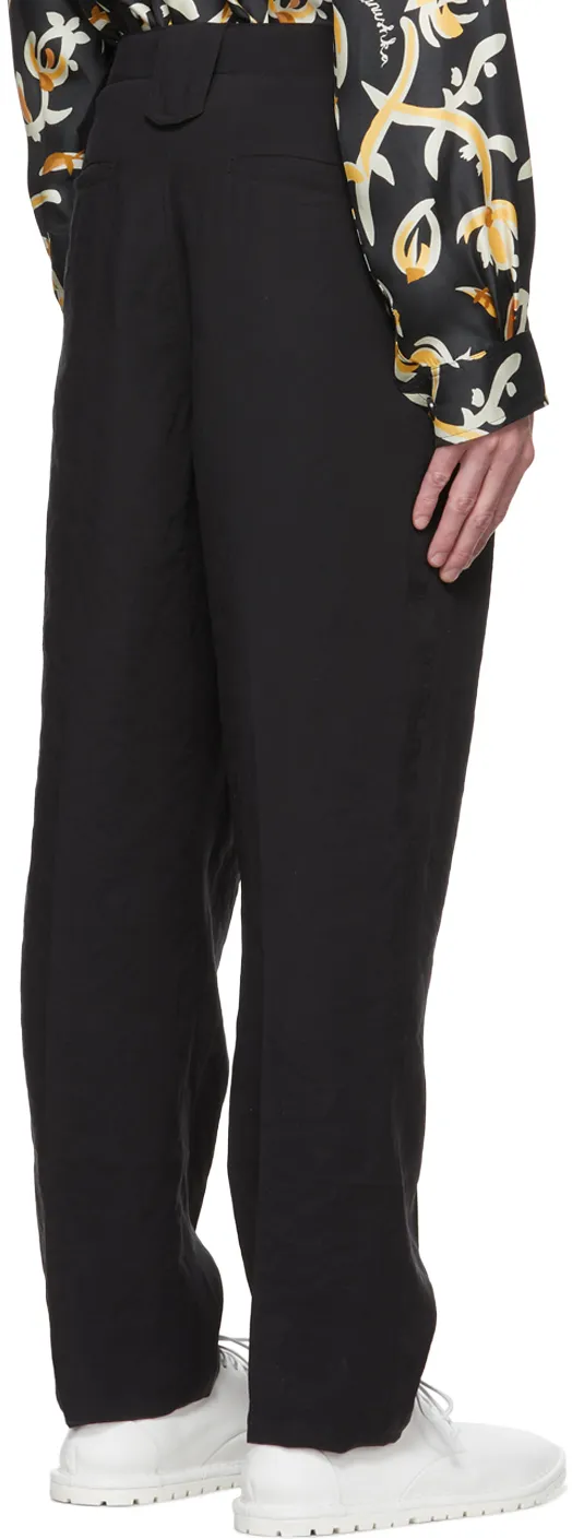 Pleat-Detail Straight-Leg Trousers