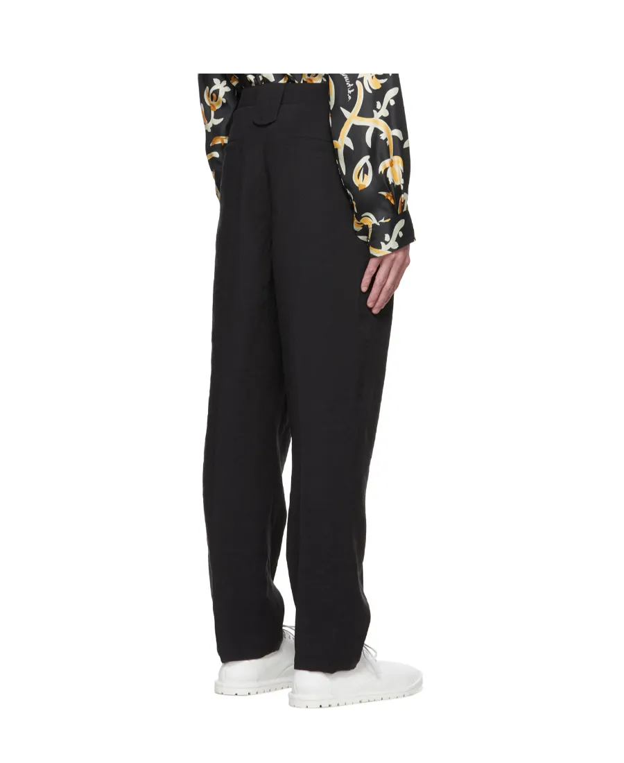 Pleat-Detail Straight-Leg Trousers