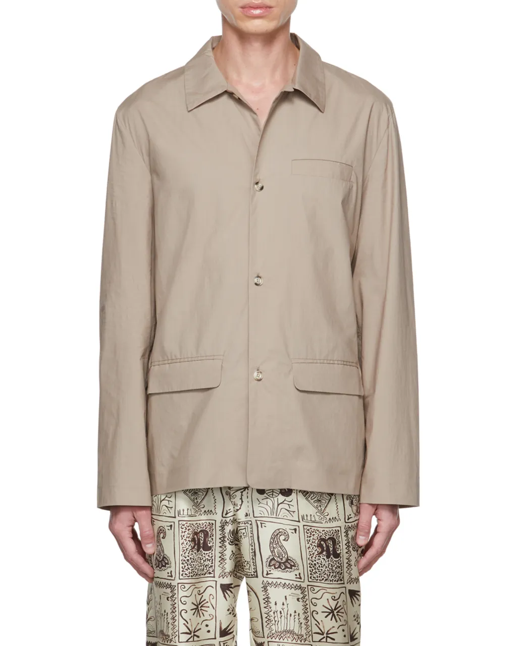 Button-Up Flap-Pockets Tailored Jacket