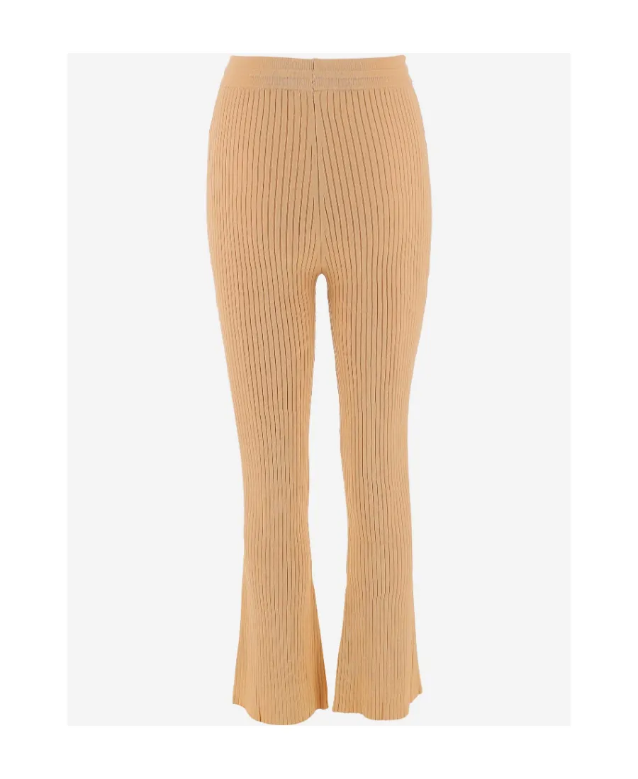 Ribbed Knitted Cropped Pants