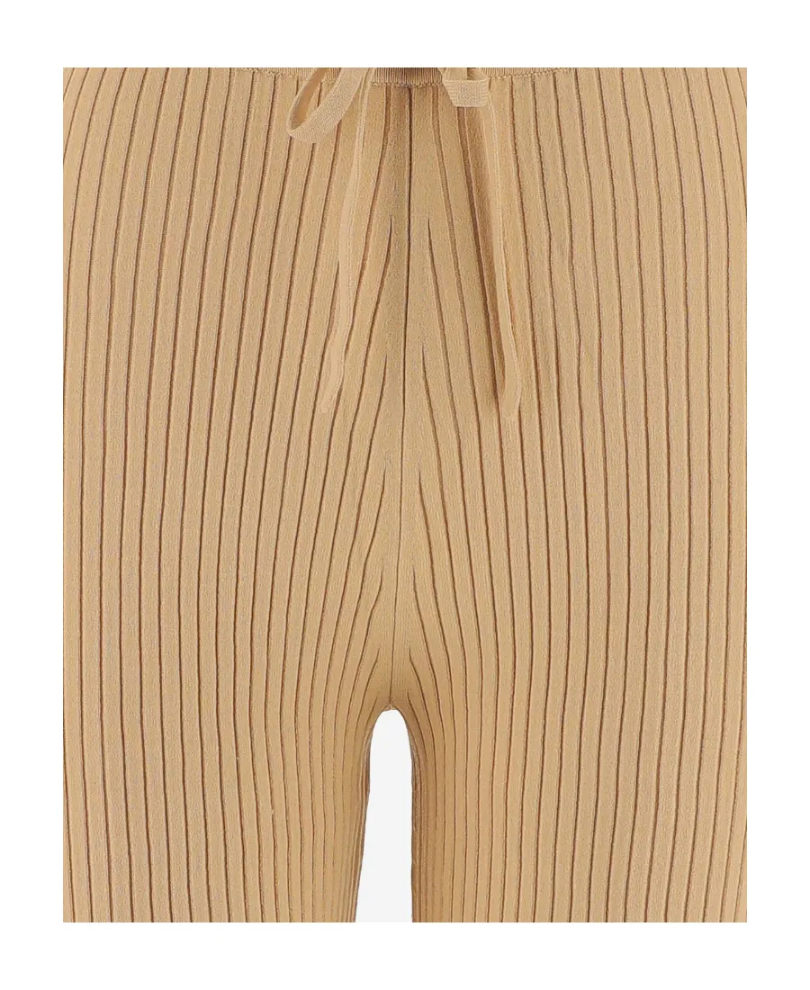 Ribbed Knitted Cropped Pants