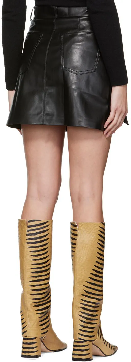 High-Waist A-Line Belted Mini Skirt