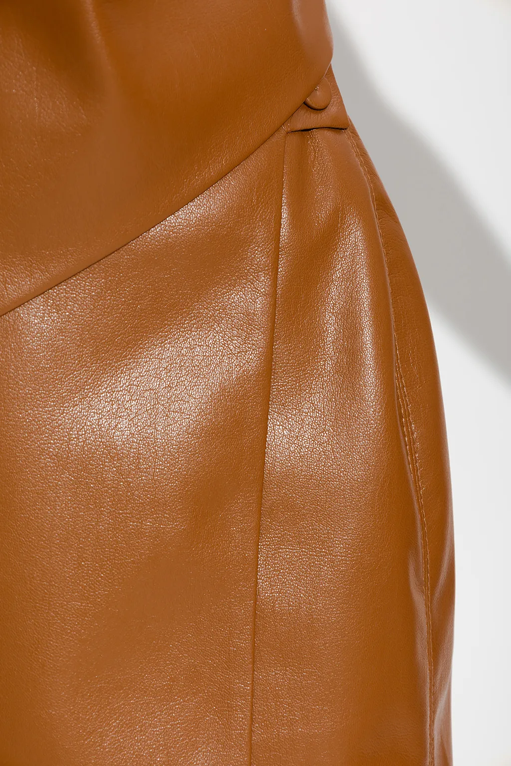 Faux-Leather Warp Skort