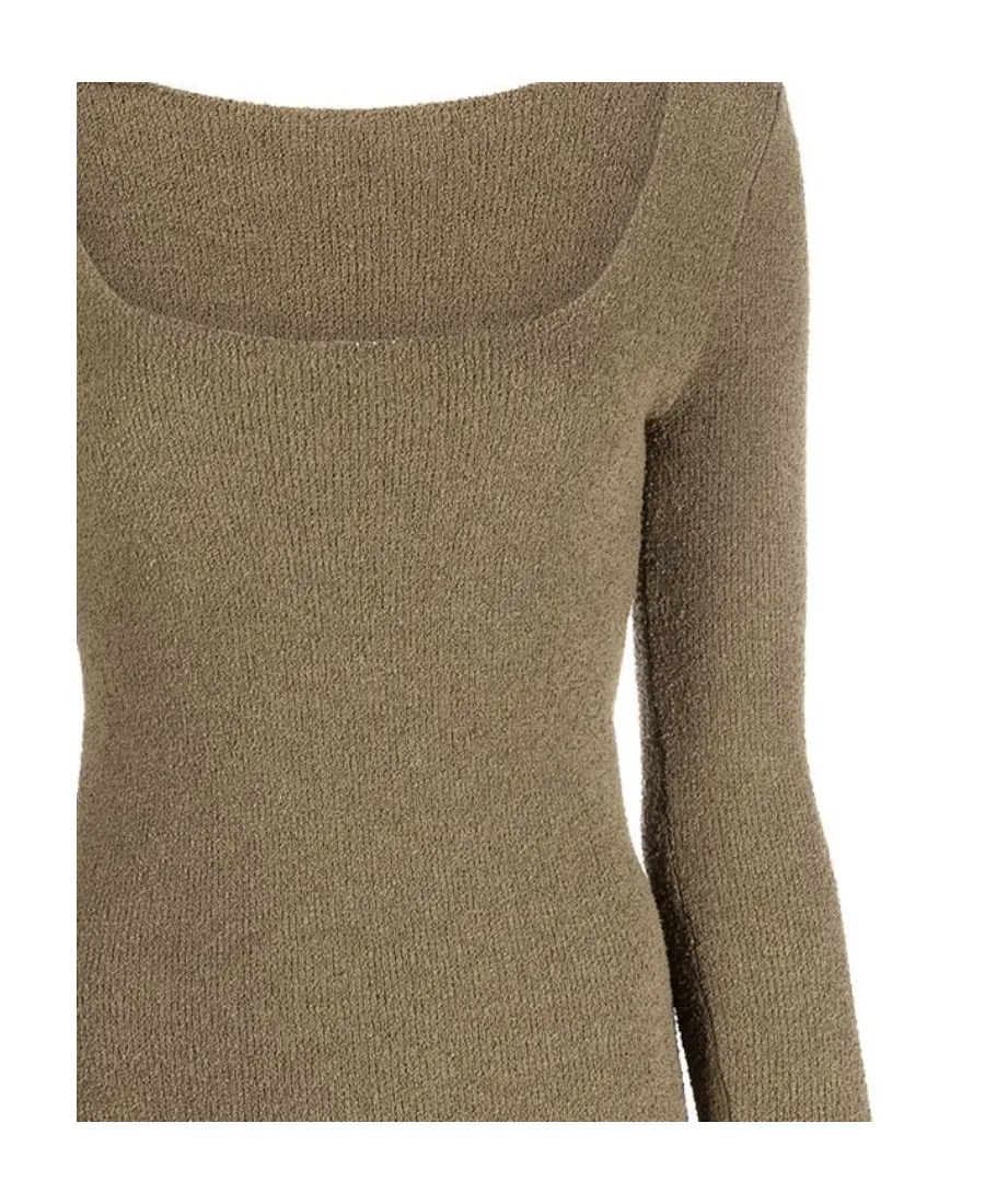 Leah Square-Neck Slim-Cut Knitted Dress