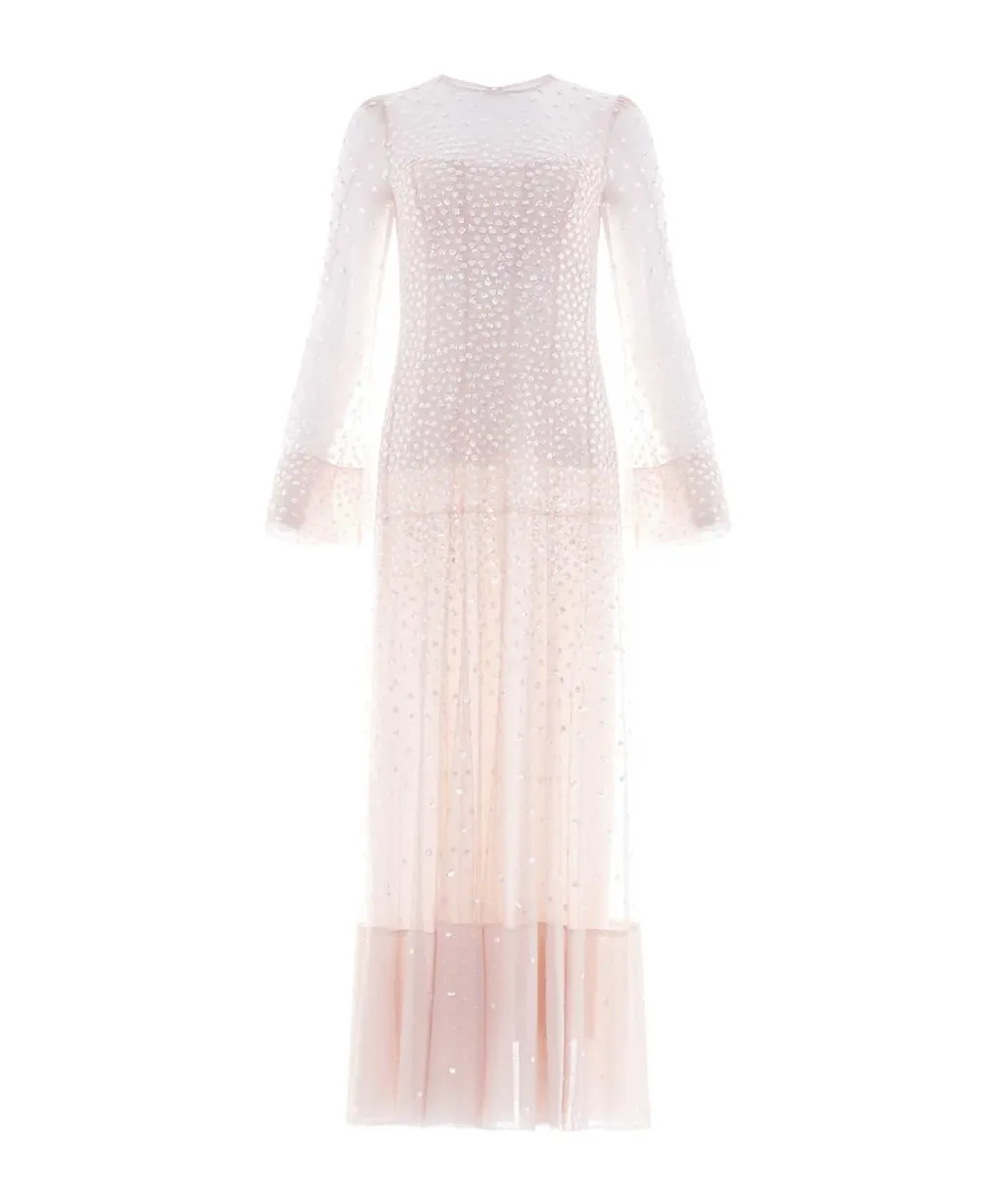 Sequined Long-Sleeved Dress