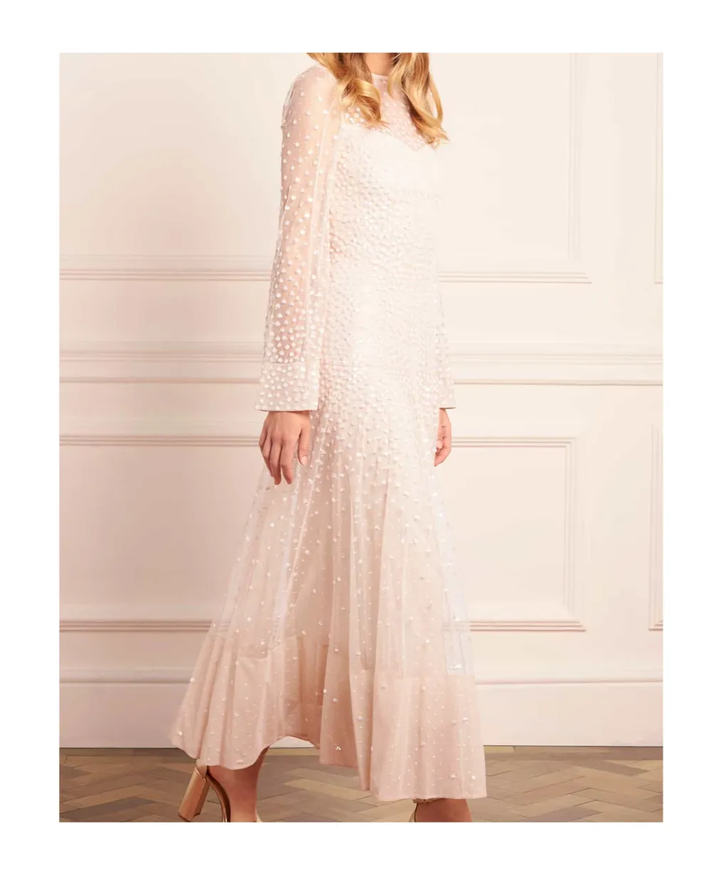 Sequined Long-Sleeved Dress