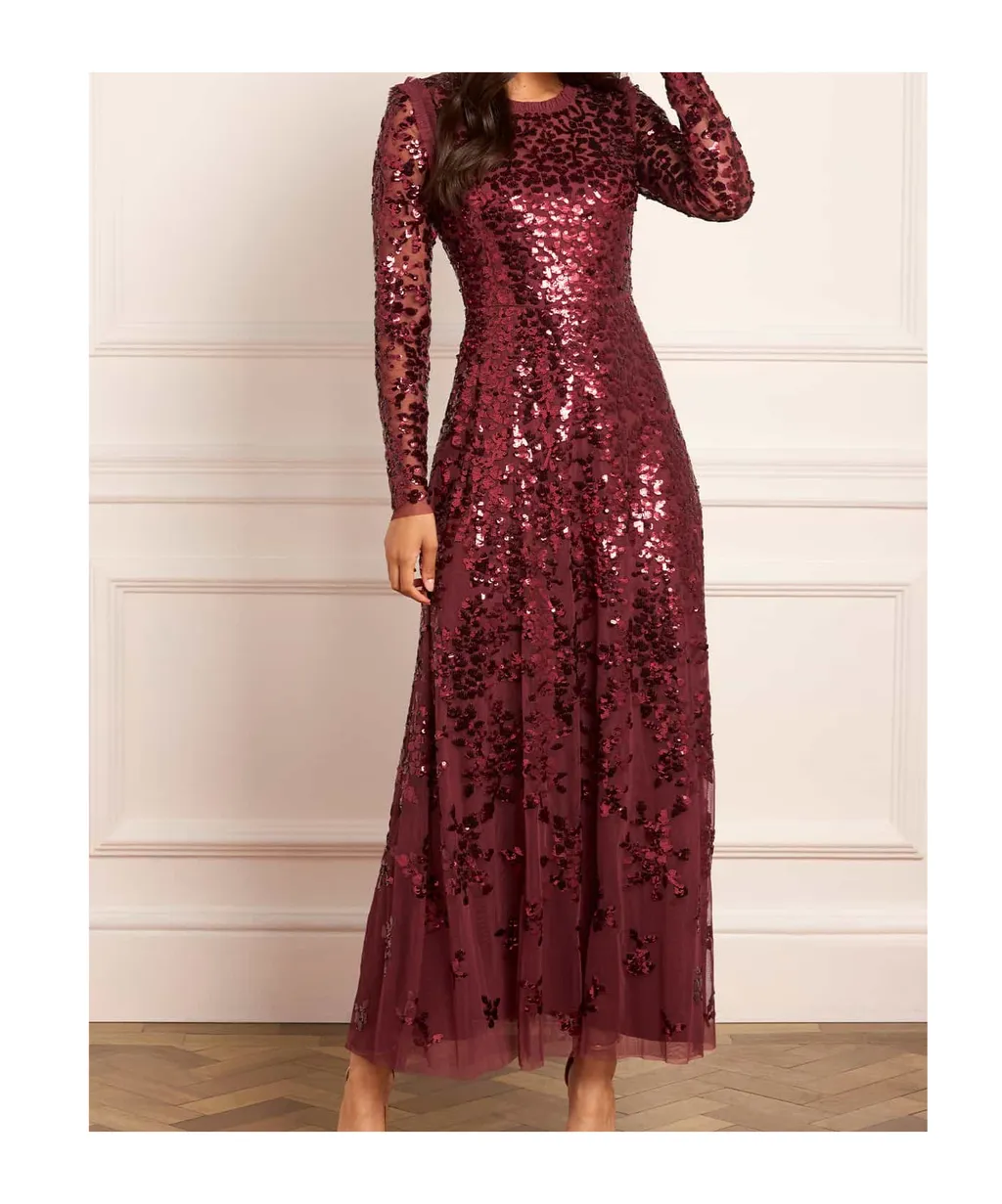 Sequined Round Neck Dress