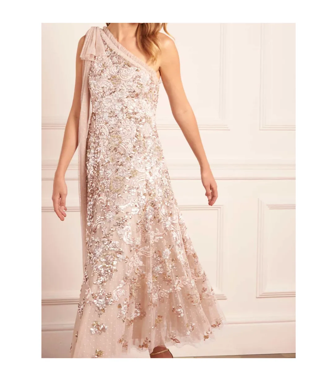 Floral One-Shoulder Bow Dress