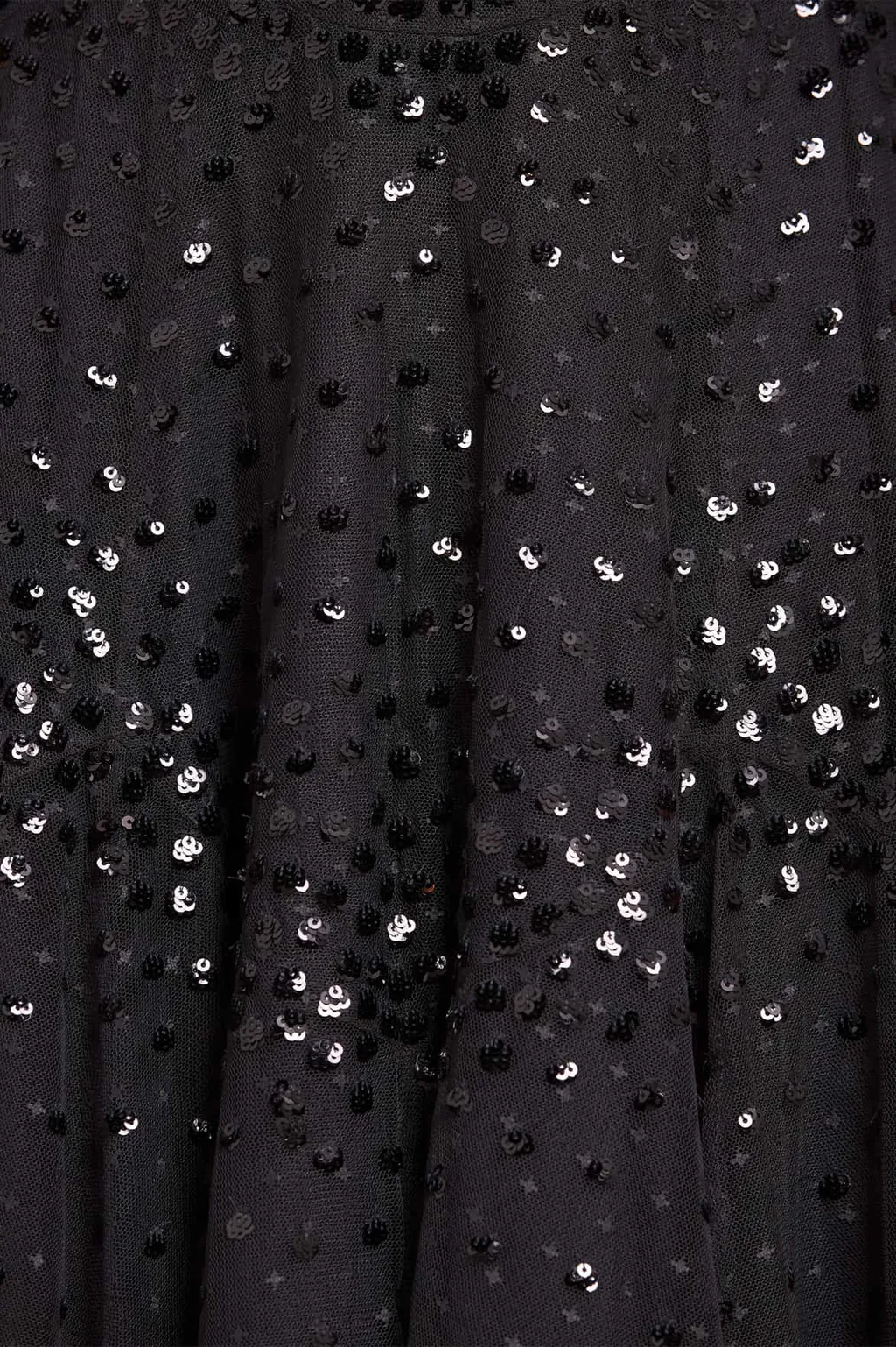 Scallop Sequined Round Neck Dress