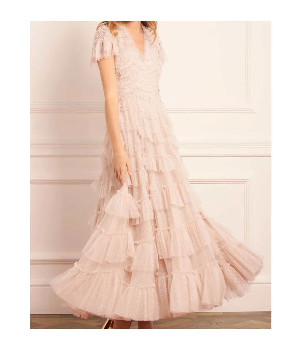 V-Neck Tulle Dress