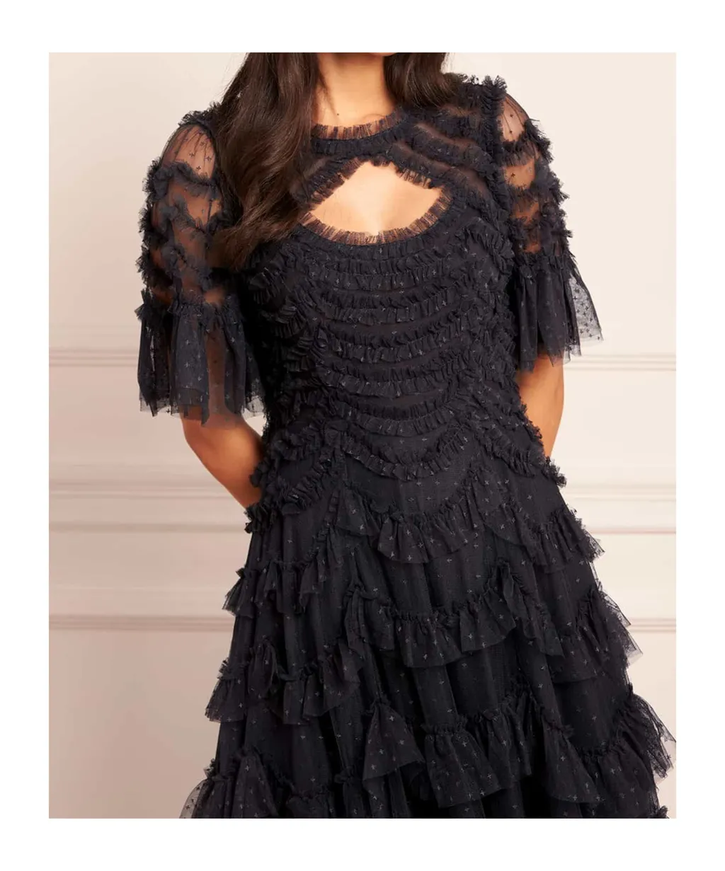 Tulle Short-Sleeved Dress