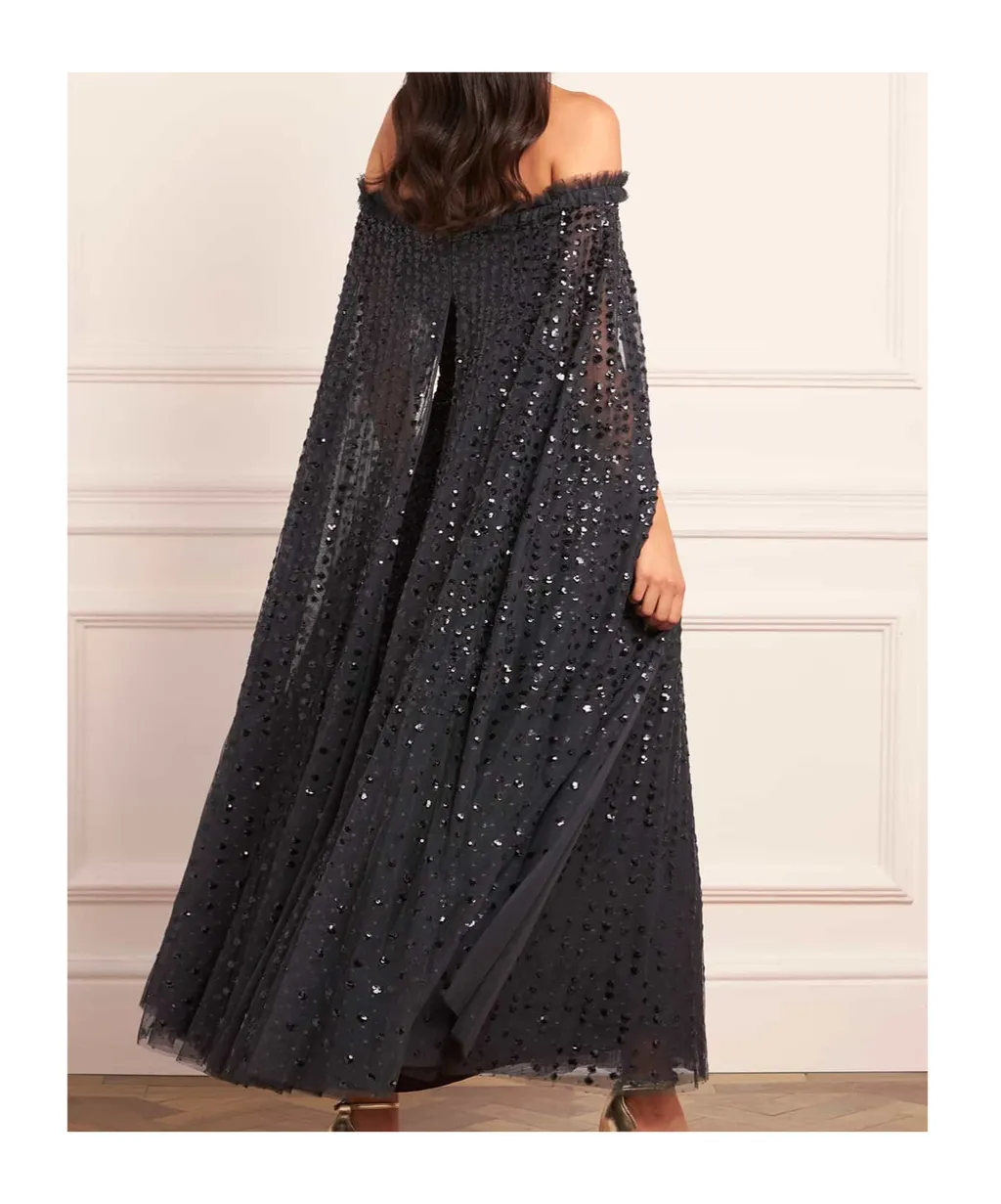 Sequined Cape Dress