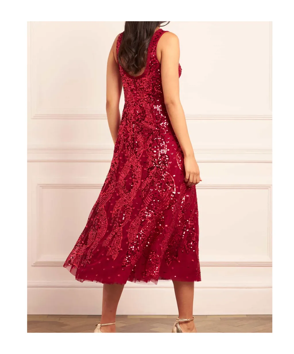 Sequined Round Neck Dress