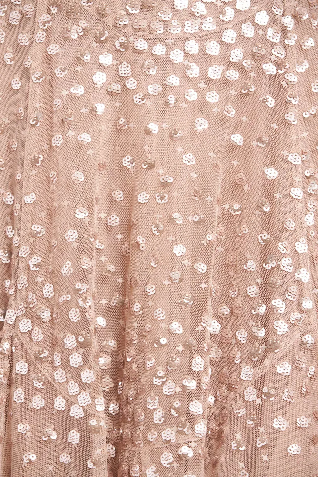 Scallop Sequined Round Neck Dress