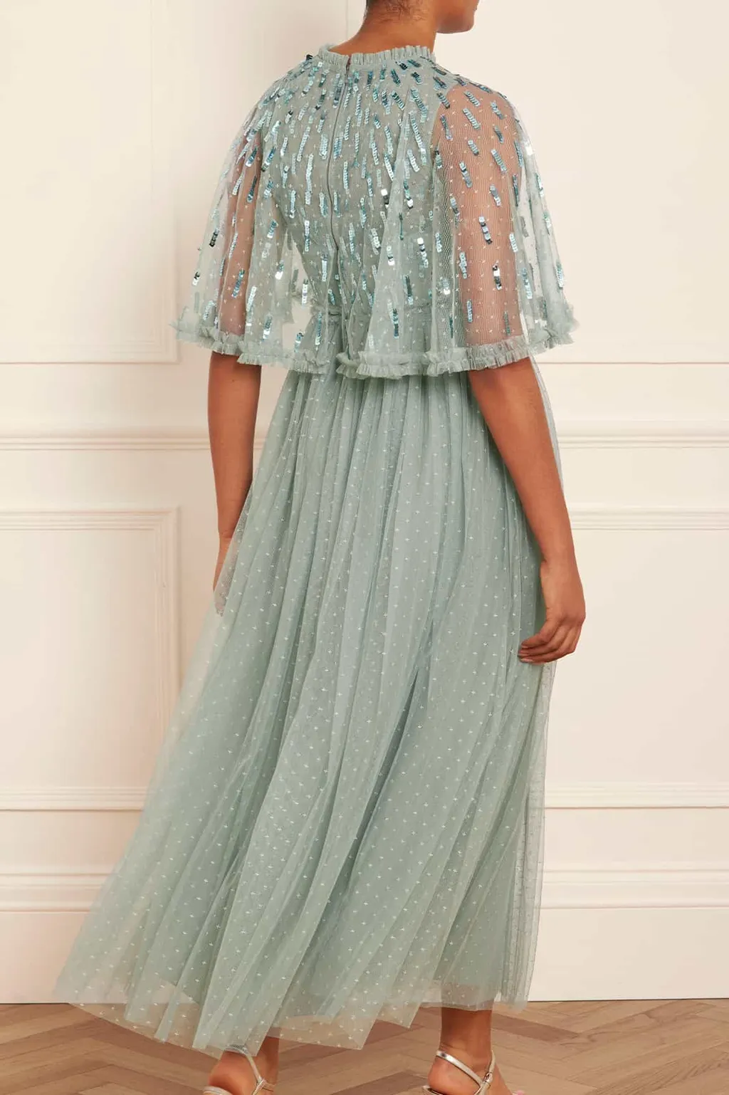 Sequined Short-Sleeved Dress