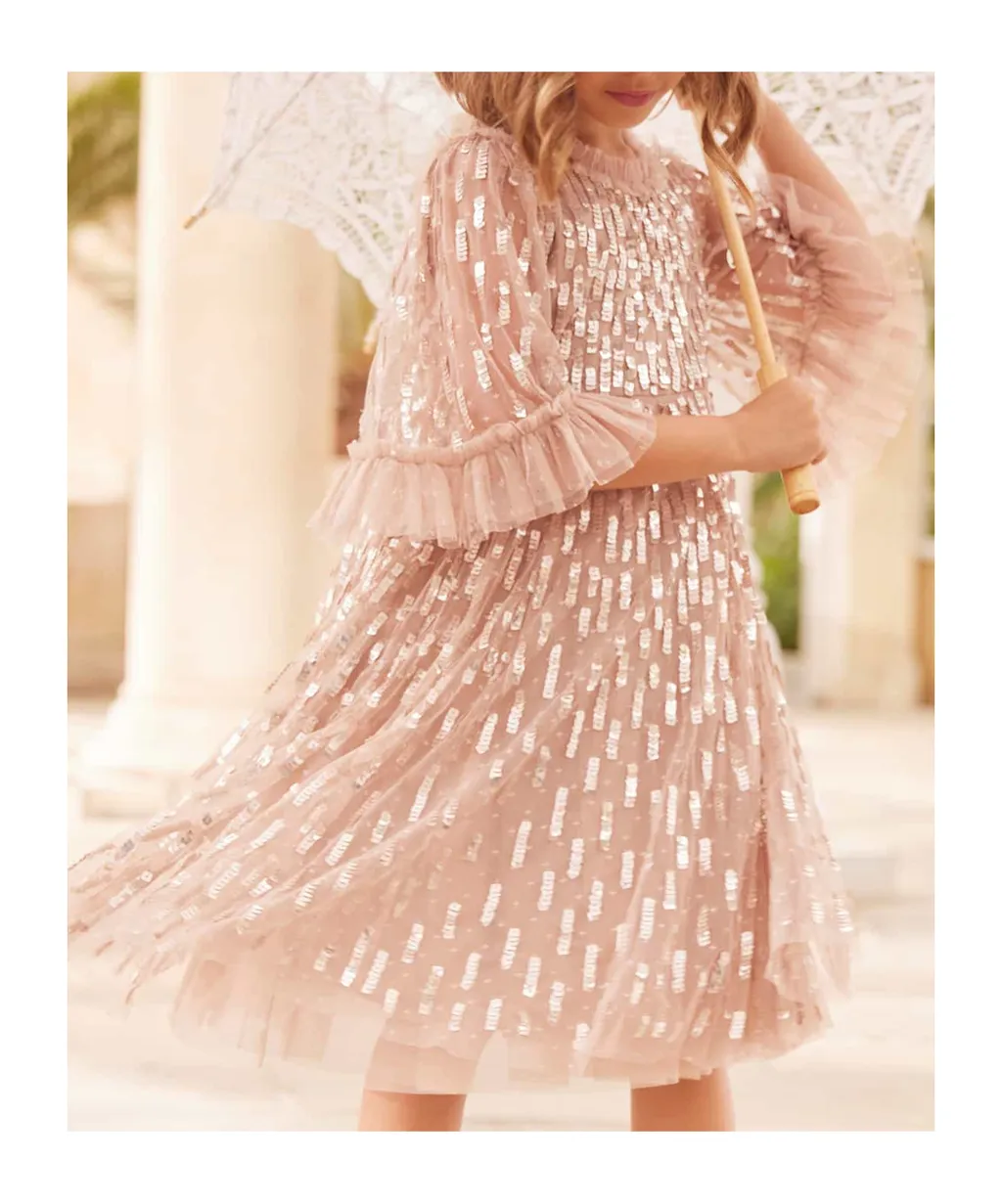 Sequin Dash Tulle Dress