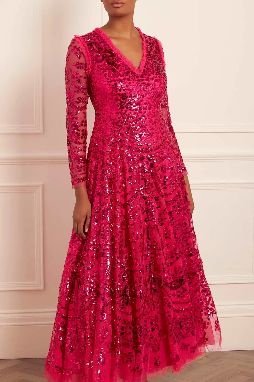 Chandelier Sequin-Embellished Gown