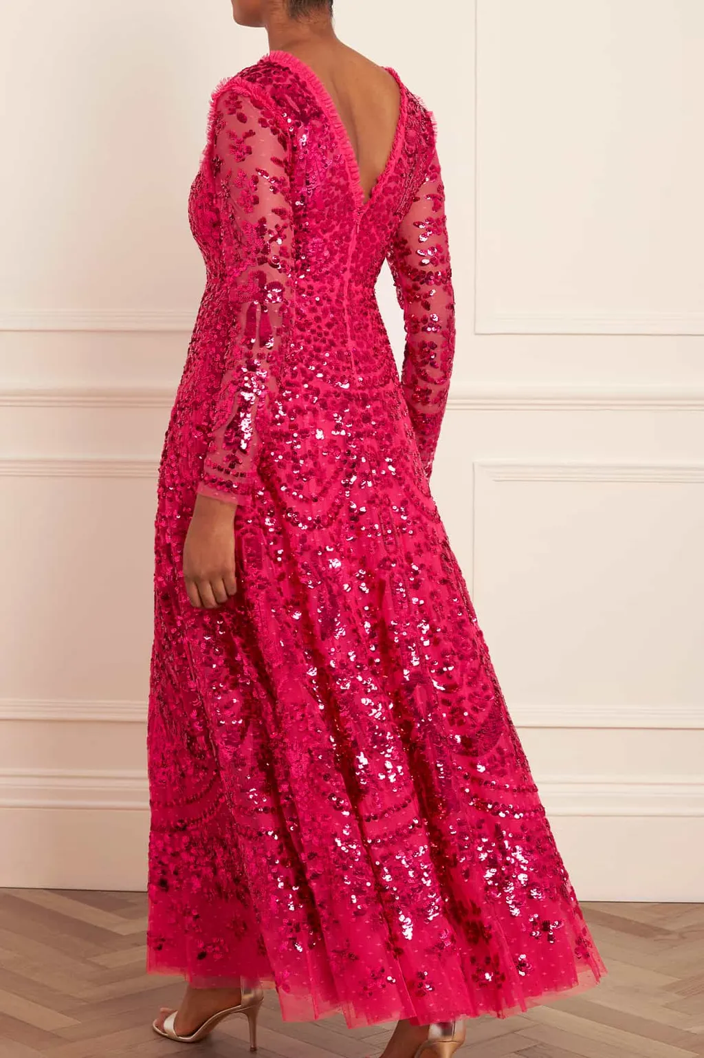 Chandelier Sequin-Embellished Gown