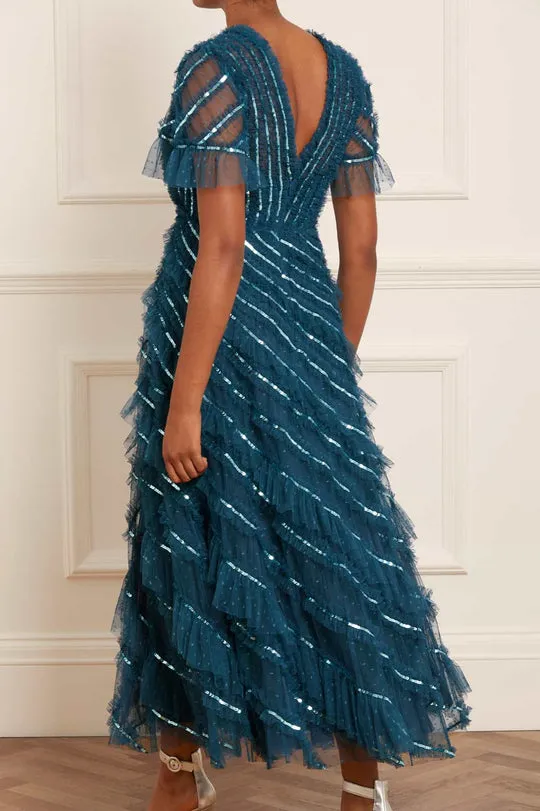 Sequined V Dress