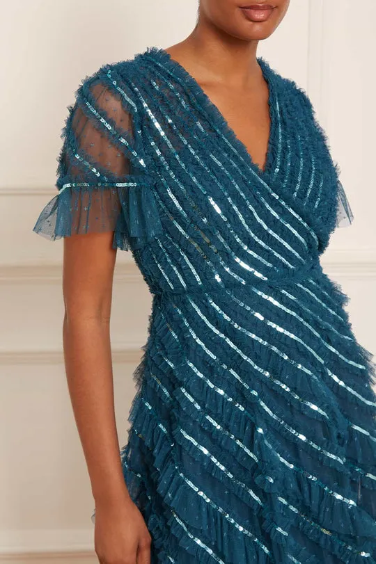Sequined V Dress