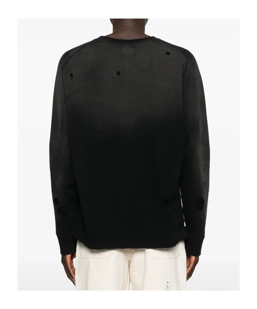 Butterfly-Print Distressed-Effect Sweatshirt