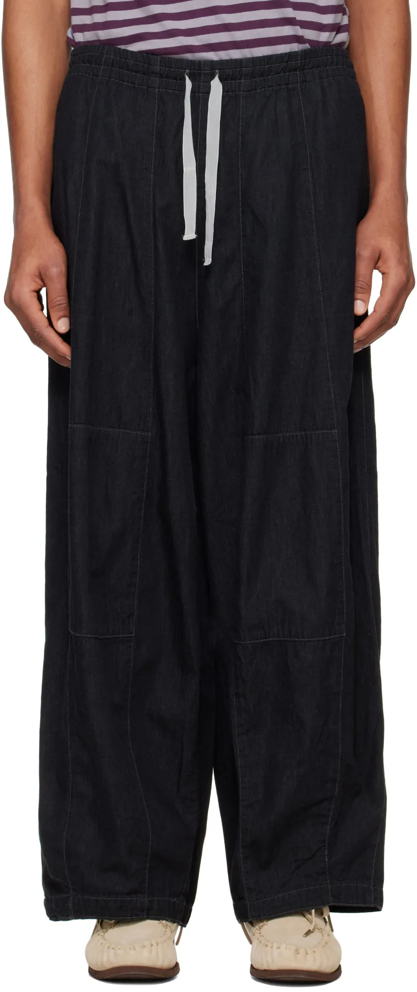 Drawstring Wide-Leg Trousers