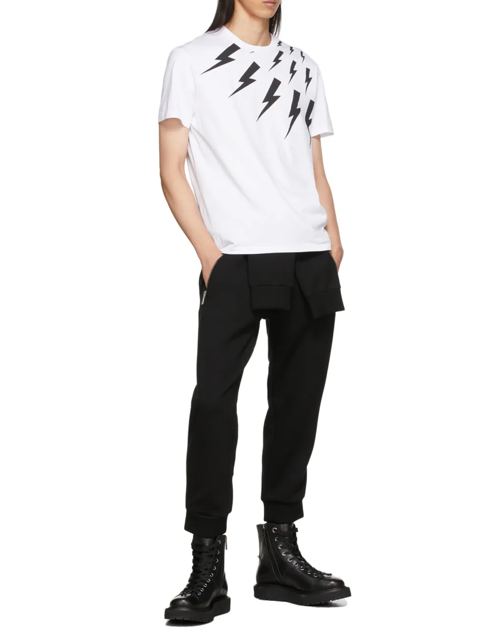 Thunderbolt-Print Cotton T-Shirt