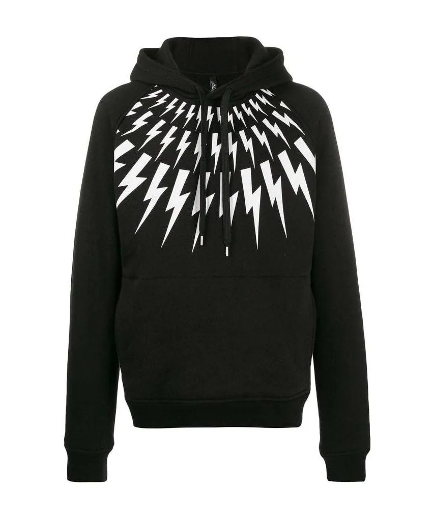 Lightning Printing Hooded Sweater