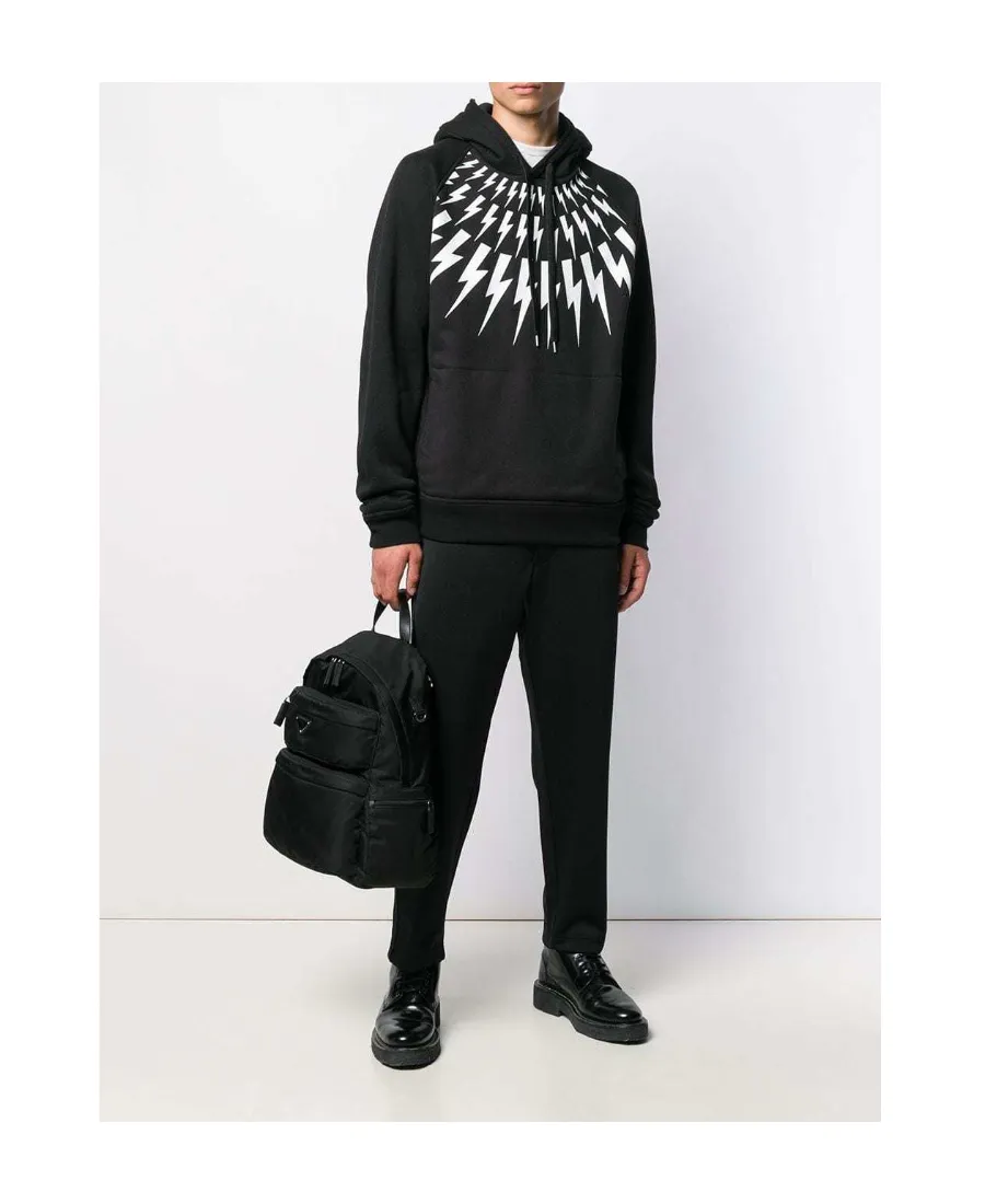 Lightning Printing Hooded Sweater