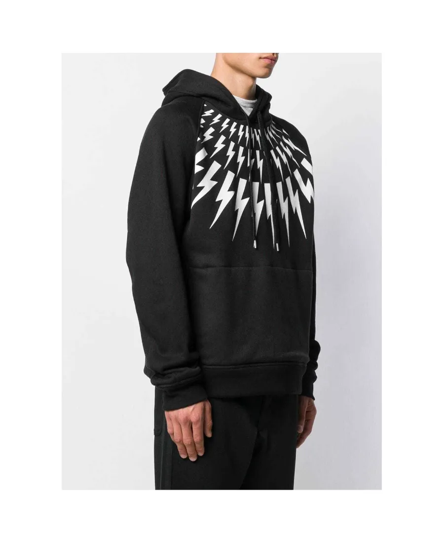 Lightning Printing Hooded Sweater