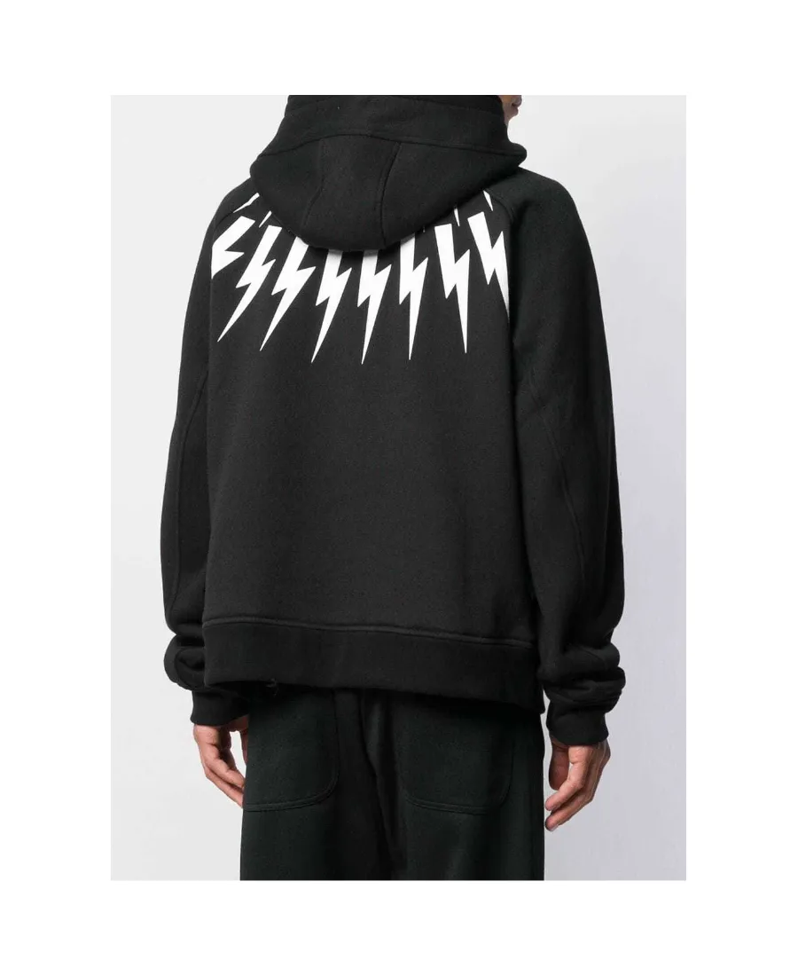 Lightning Printing Hooded Sweater