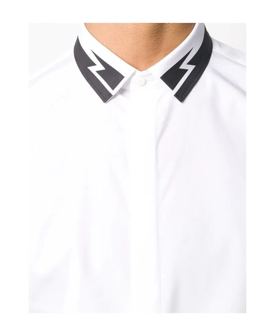 Lightning Print Lapel Shirt