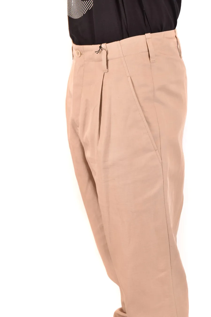 Turn-Up Hem Straight-Leg Trousers