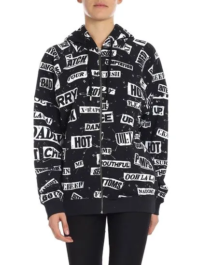 Logo Printed Hooded Casual Jacket