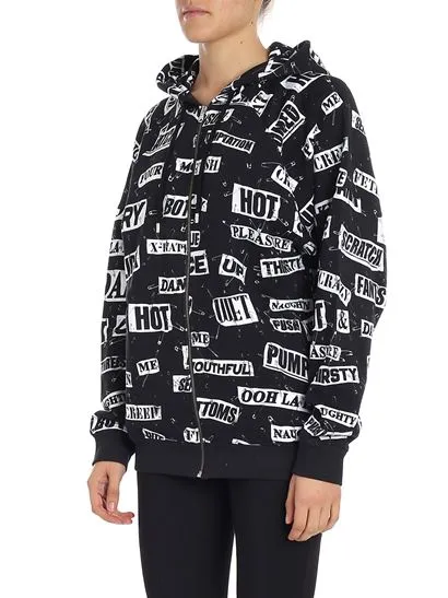 Logo Printed Hooded Casual Jacket