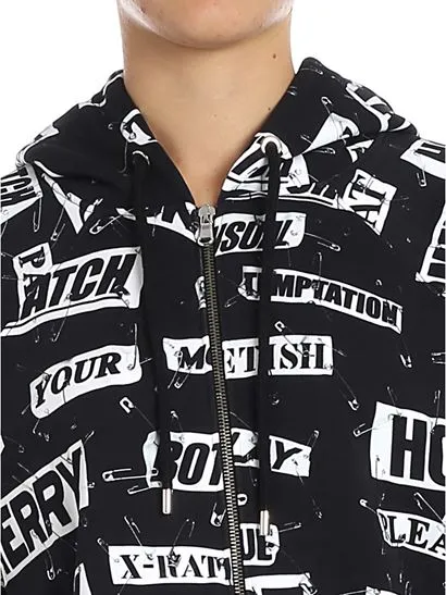 Logo Printed Hooded Casual Jacket