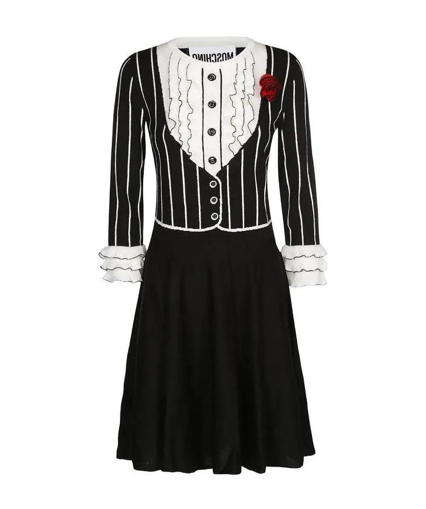 Wrinkled Round-Necked Dress