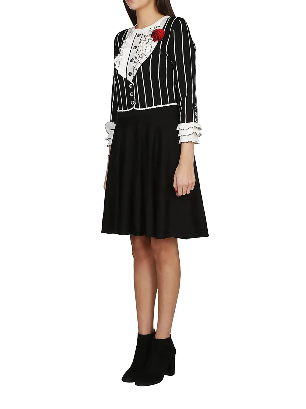 Wrinkled Round-Necked Dress